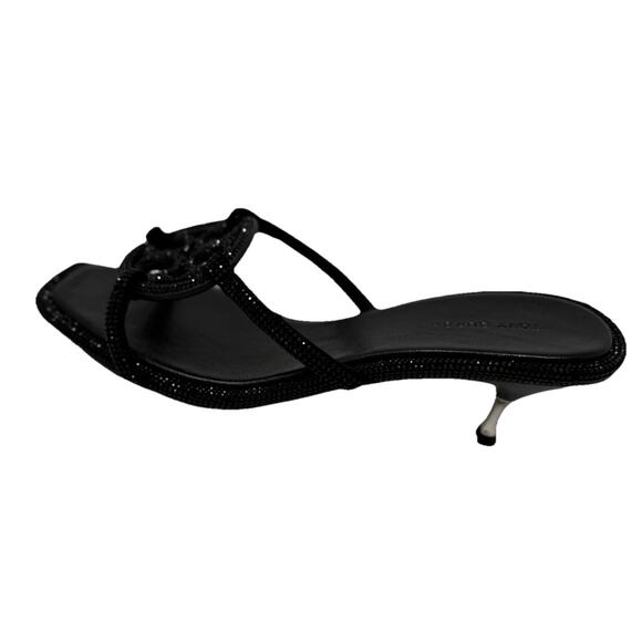 Tory Burch Pave Geo Bombay Miller low heel sandal shoes black 8.5 - Picture 9 of 11